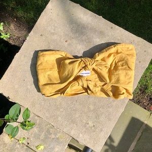 SKYLAR + MADISON MUSTARD DOUBLE TIE TOP